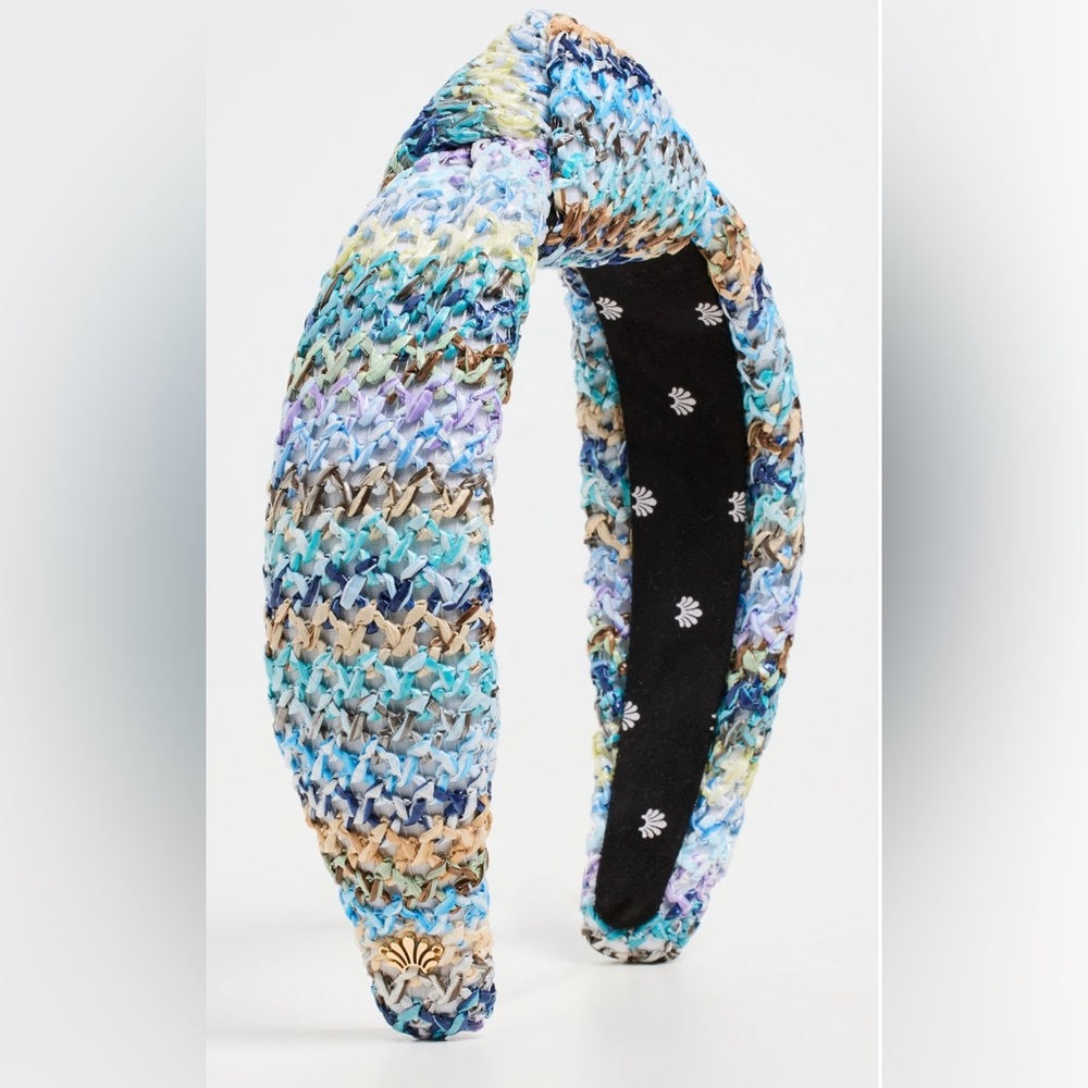 Lele Sadoughi Women’s Raffia Knotted Headband in Ocean Breeze